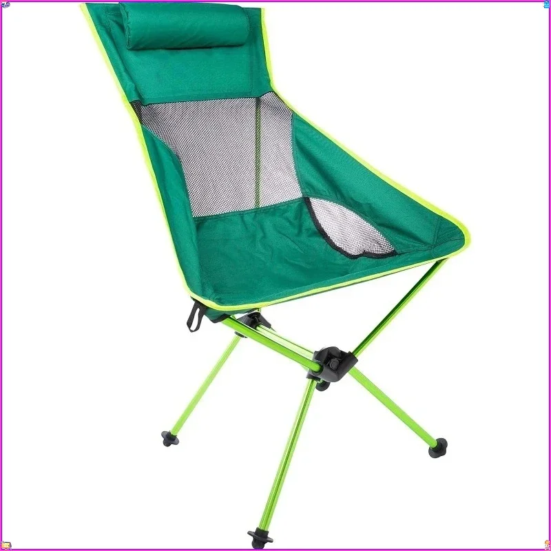 

High Back Lightweight Camping Chair with Headrest & Carry Case, Portable Outdoor Folding Seat for Adults Hiking, Beach, Fishing