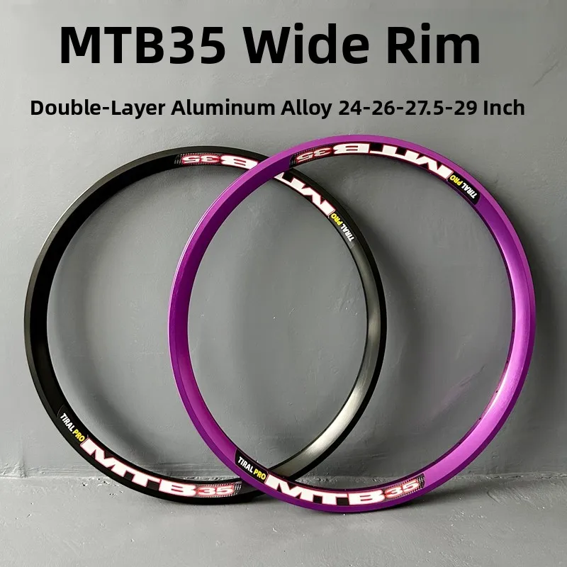 Wide Aluminum Alloy Bicycle Wheel Rims Double Layer 32 Holes Mountain Bike Rims 24 26 275 29 Inch Tiralpro Cycling Equipment