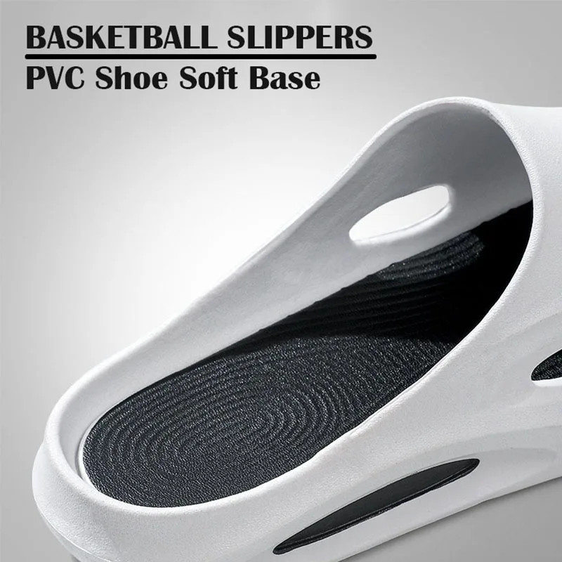 Trendy Basketball Slippers for Men in Summer Outdoor Sports Wear Anti Slip PVC Odor Resistant Sandals Basketball Slippers