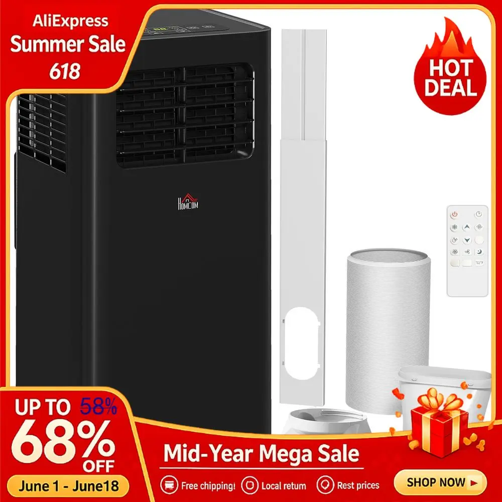 

8000 BTU Portable Air Conditioner for Rooms Up to 345 Sq. Ft., 3in1 AC Unit Dehumidifier, Cooling Fan, Sleep, Remote, 24H,Custom