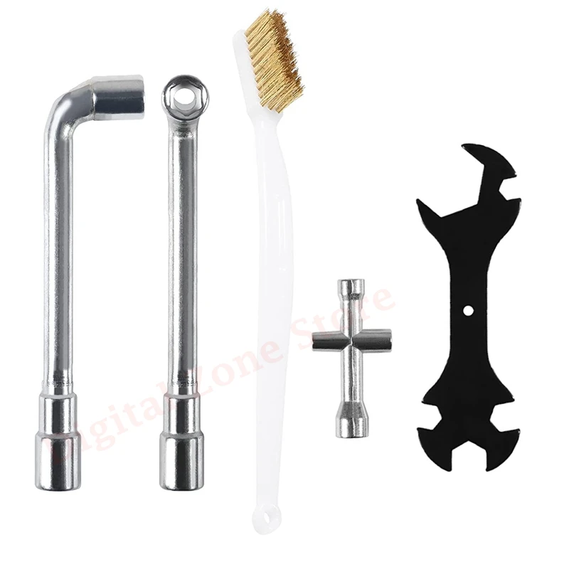 

6mm 7mm L-Shaped Hexagonal Spanner Tools & 5 in 1 Wrench for Mk8 Ender 3 E3D Nozzle & Copper Wire Toothbrush 3D Printer Parts