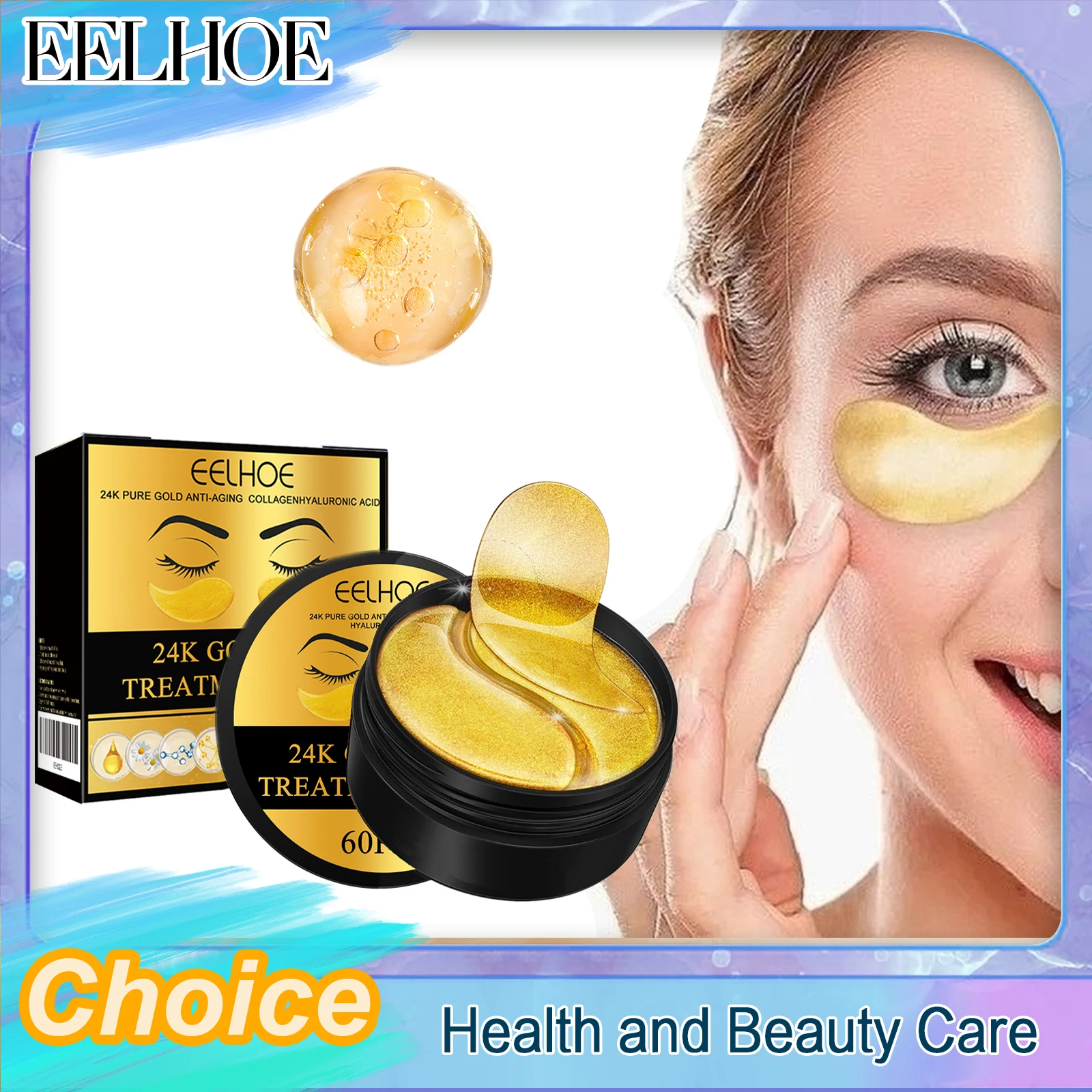 Eelhoe Eye Mask Patch Gentle Hydration Moisturizing Elasticity For Soft Lifting Patch For Skin Around Eyes Mild Non-Irritating