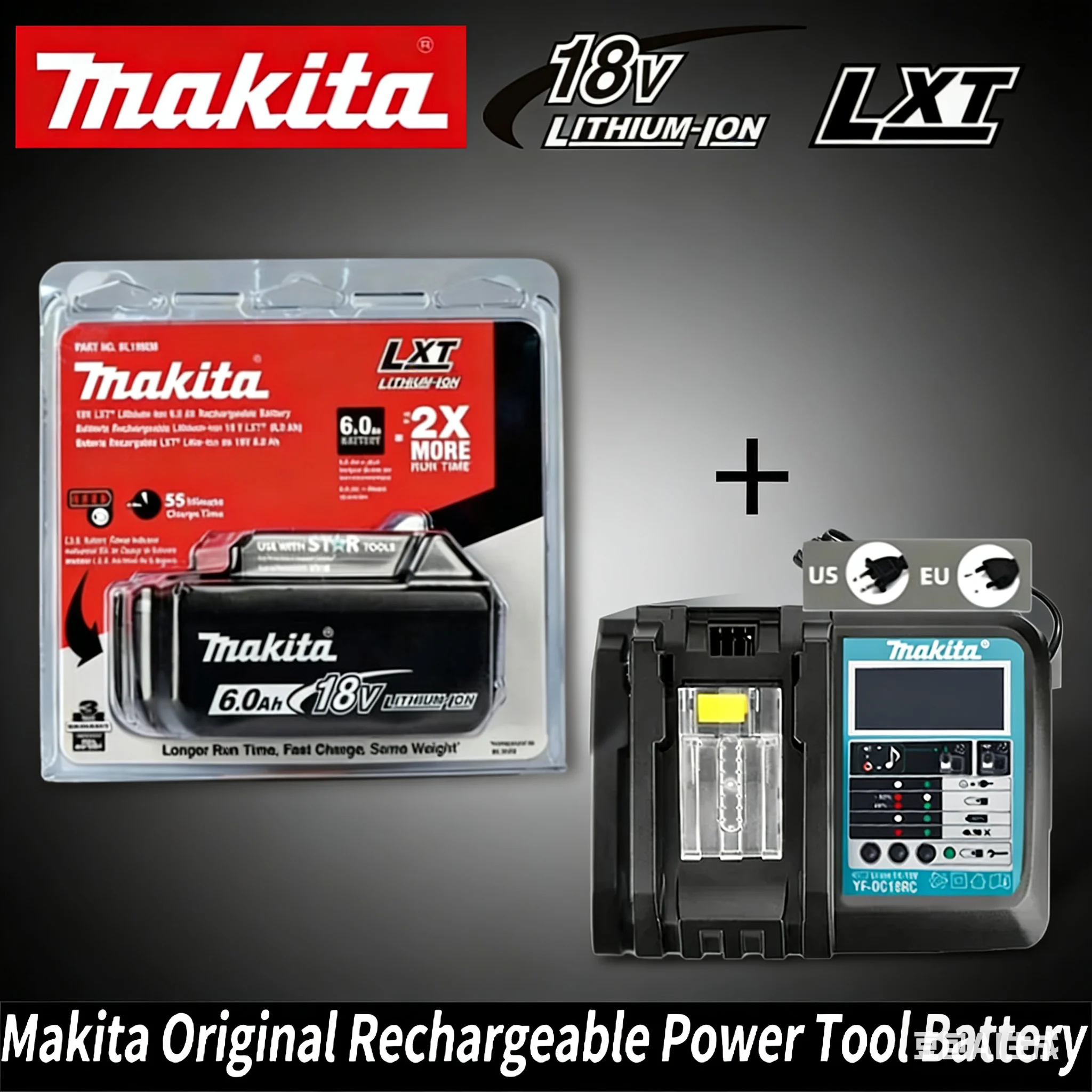 👍 Зарядное устройство BL1850Genuine Makita 18v для литий-ионных аккумуляторов BL1880 BL1860B LXT400, для электроинструментов Makita 18v