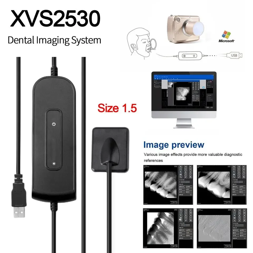 New Bigger Size for 2 Eco Sensor II USB Dental X Ray Sensor Intra Oral Camera Digital Sensor With Holder Faster/Recycle/Durable