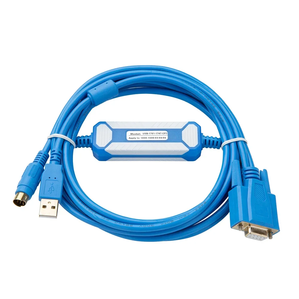 USB-1761-1747-CP3: geschikt voor Allen Bradley SLC5/03/04/05 MicroLogix 1000/1200/1500 PLC-programmeer- en downloadkabel.