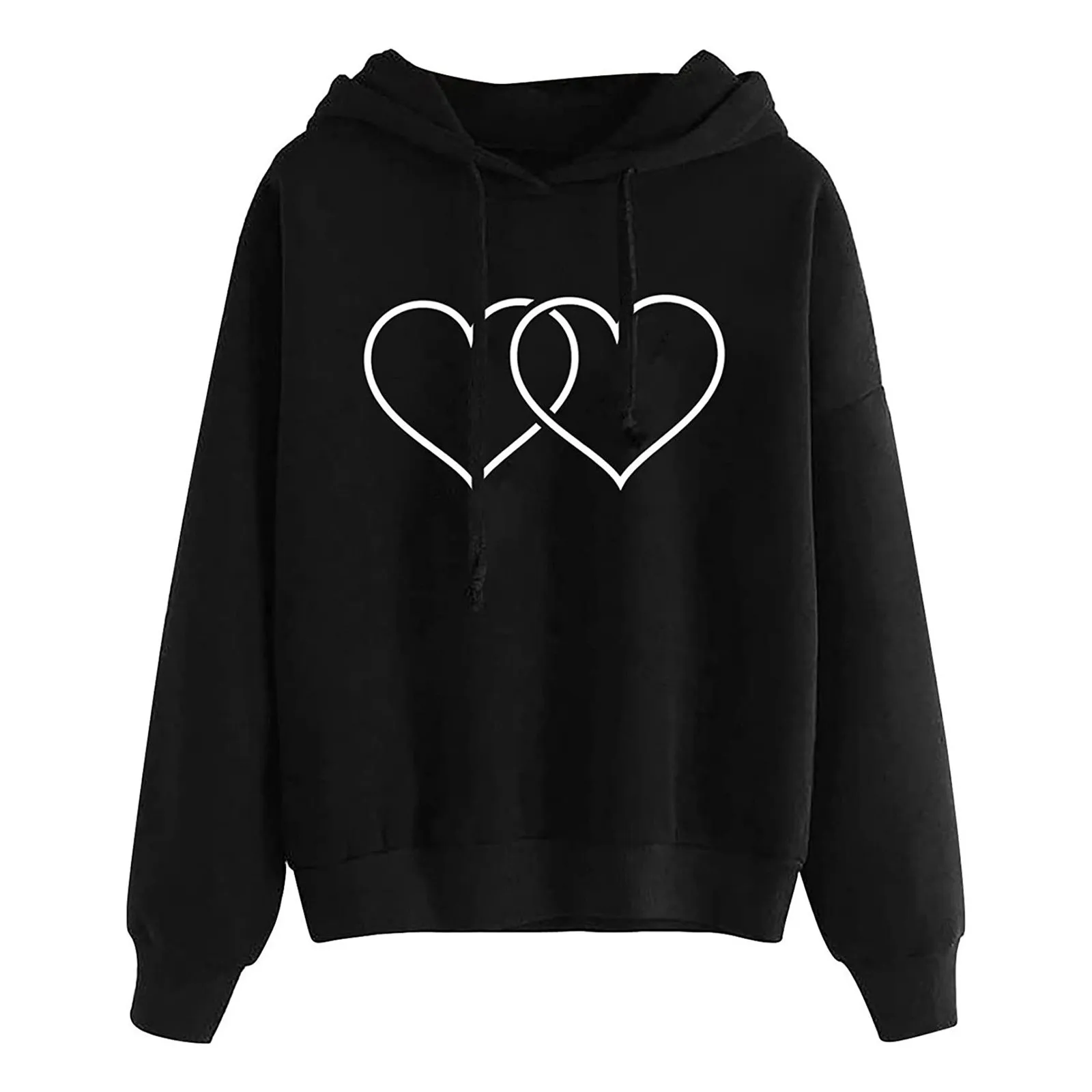 Heart Hoodies Sleeve Sweatshirt Comfy Printing Long Solid Color Women's Hoodies Yellow Long Sleeve Korean Blouse Shirts 2023