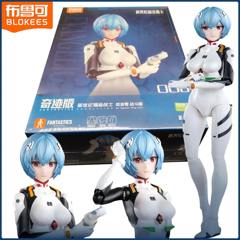 

New Original Blokees Neon Genesis Evangelion Action Figures Rei Ayanami Joint Movable Exquisite Model Toys Desktop Display Gifts