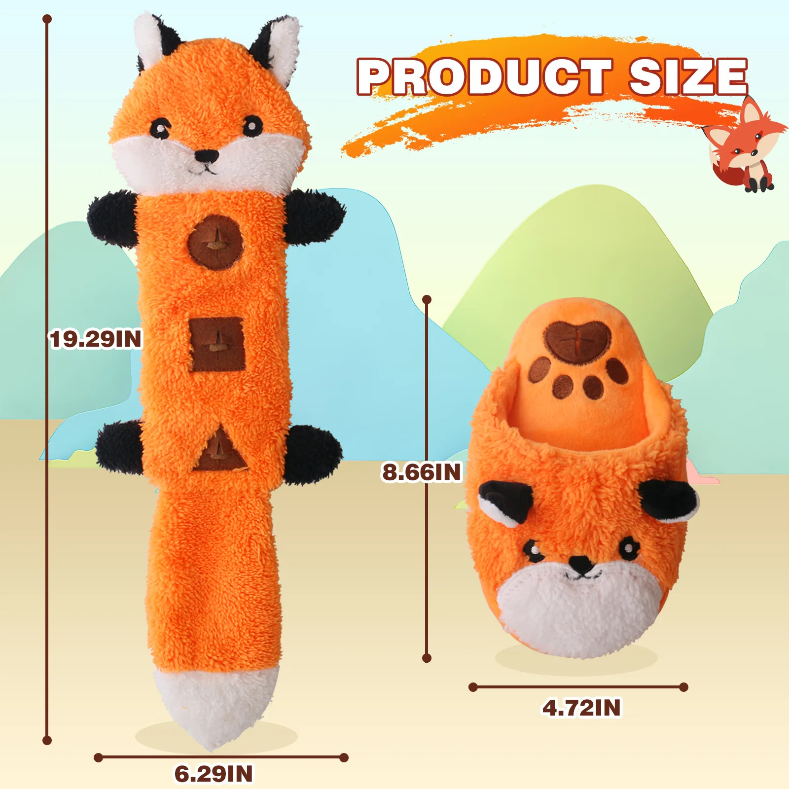 Dog Plush Toy  Product Spot Fox Slippers Dog Sound Toys Spill Food Pet Toys Fleece Squeak Toys