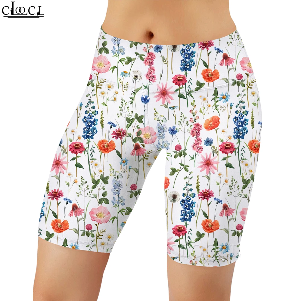 

CLOOCL New Women Legging Shorts Beautiful Wildflower Pattern 3D Printed Casual Leggings for Female Gym Workout Pastoral Style