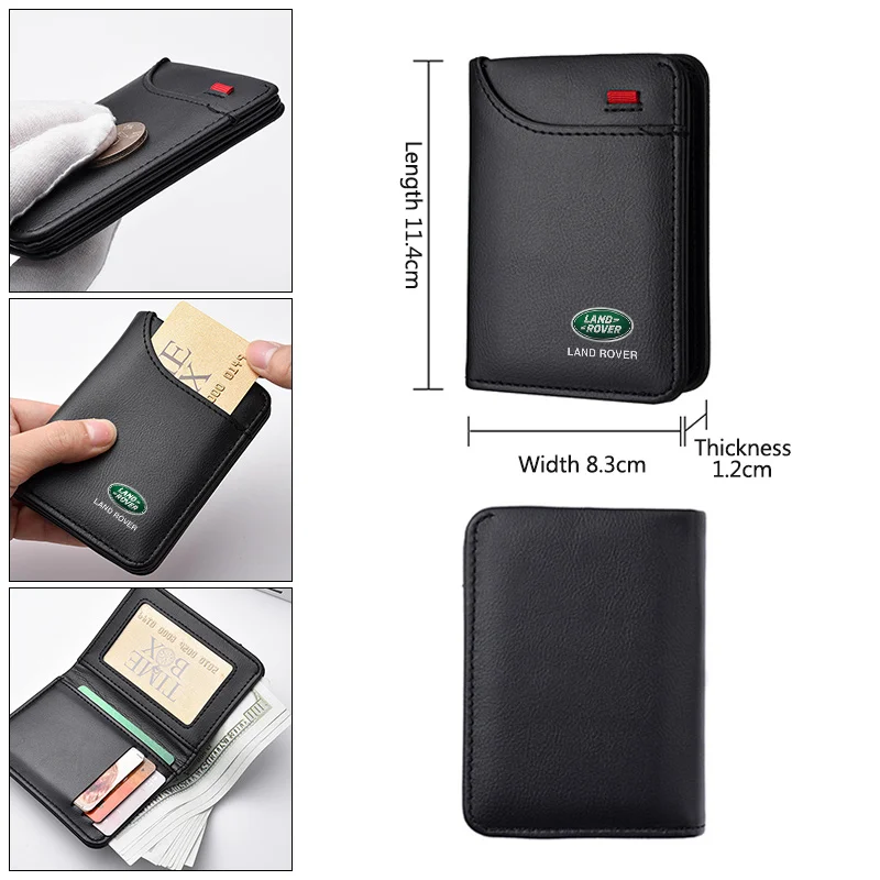 PU Leather Car Driving Document Bag ID Passport Card Wallet Card Pouch For Land Rover Discovery 3 Vogue Velar Freelander Evoque