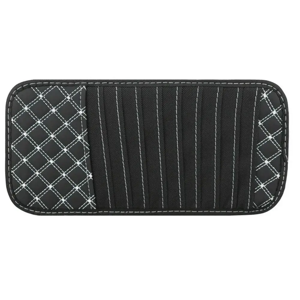 

Sun Visor PU Leather Car CD Holder Bag Anti-Lost Pouch Car Disc Storage Case Safe Red/White Auto DVD Leather Clips Car