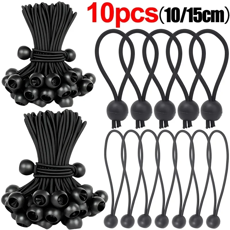 5/10pcs Ball Bungee Cords Portable Elastic Tent Fixing Rope Tarpaulin Awning Heavy Duty Tarp Tie Down Cords for Shelter Cargo
