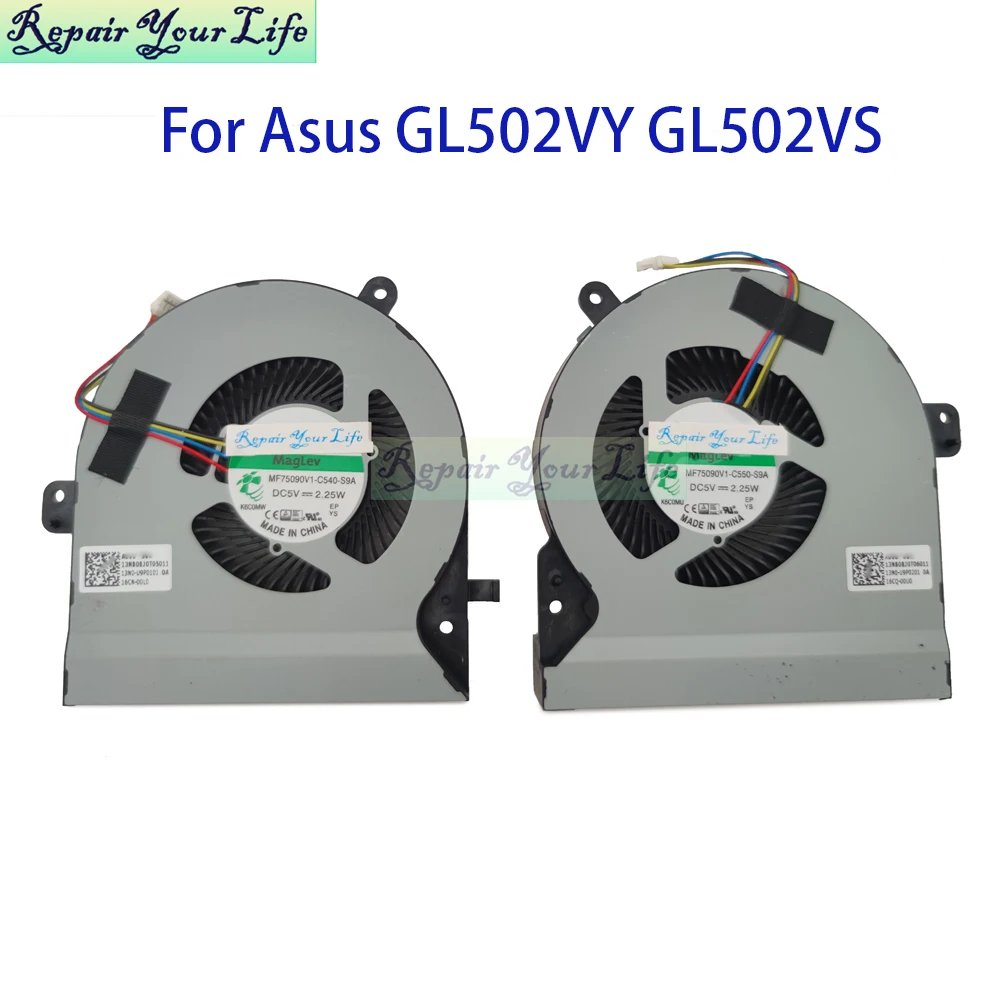 Laptop Cooling CPU GPU Fan Cooler For ASUS ROG Strix GL502 GL502VS GL502VY MF75090V1-C550 C540-S9A 13NB0BJ0T06011 13N0-U9P0101