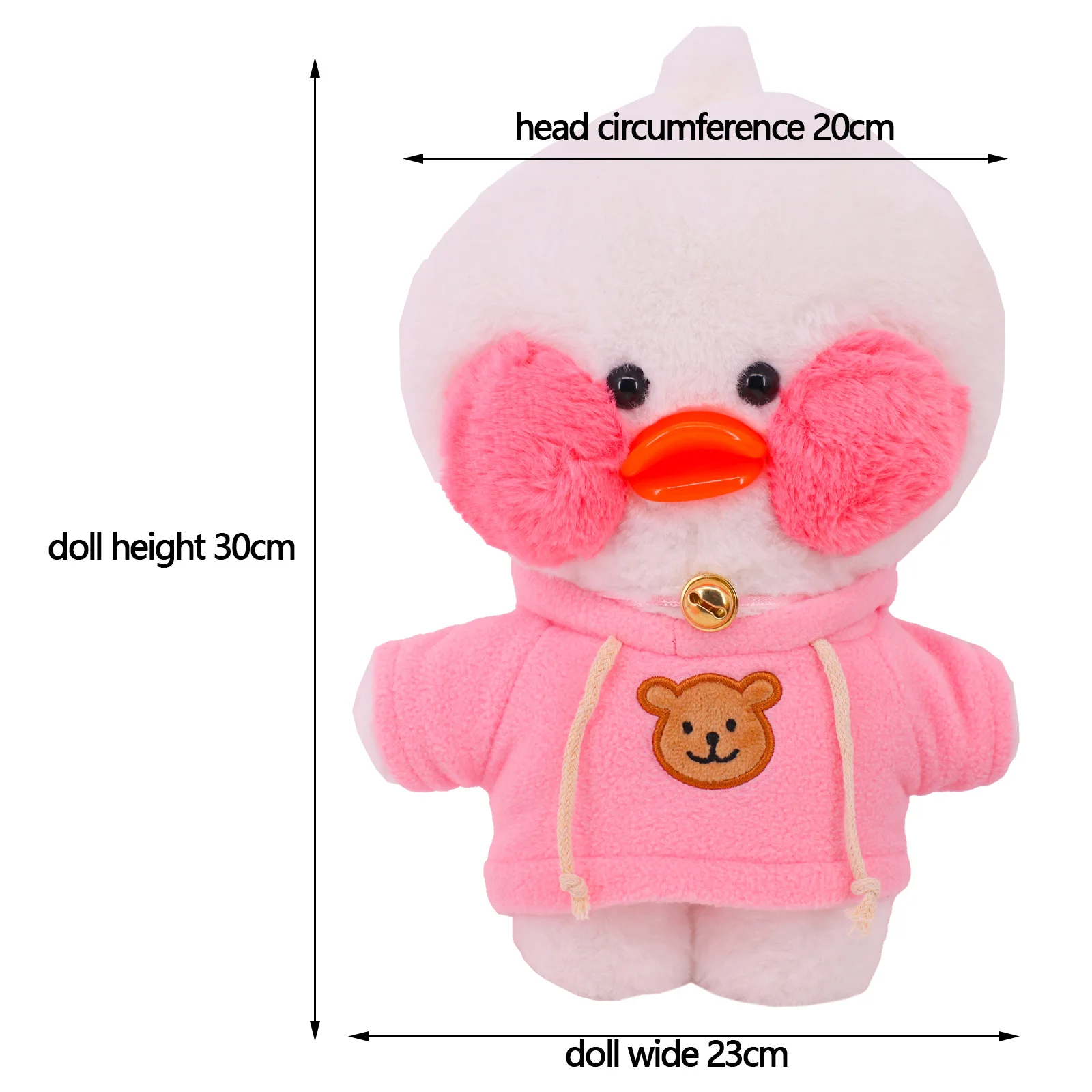 30cm Cafe LaLafanfan Duck Clothes Hoodie Cartoon Plush Toy Stuffed Soft Duck Doll Toys Animal Birthday Girl`s Gift for Kids DIY