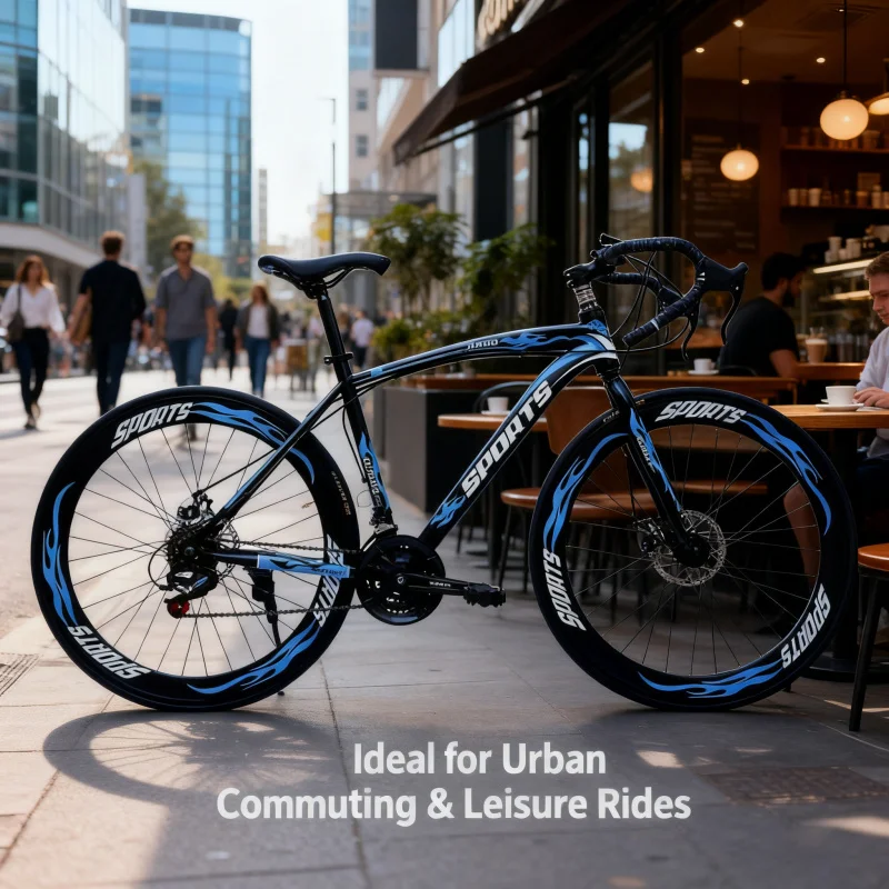 

21Speed60Knife black blue Manufacturer Wholesale Road Bike Bicycle700cAdult Variable Speed Drop Handlebar Disc Brake City Racing