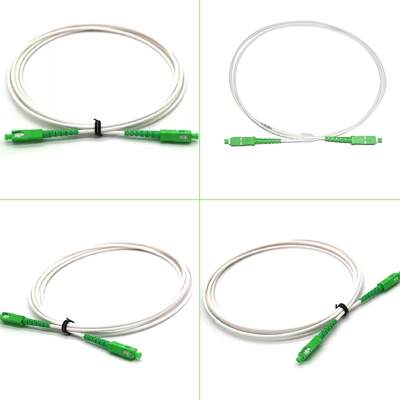 100PCS G657A2 3.0mm Optical Fiber Cable SC APC Fiber Optic Patch Cord Simplex Single Mode Fiber Optic Patch Cable White