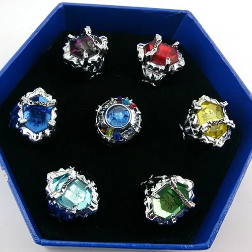 7pcs/set Anime Hitman Reborn Vongola family Varia XANXUS/Squalo/Marmo/Belphegor 7 keepers Jewelry Ring for Cosplay Accessories