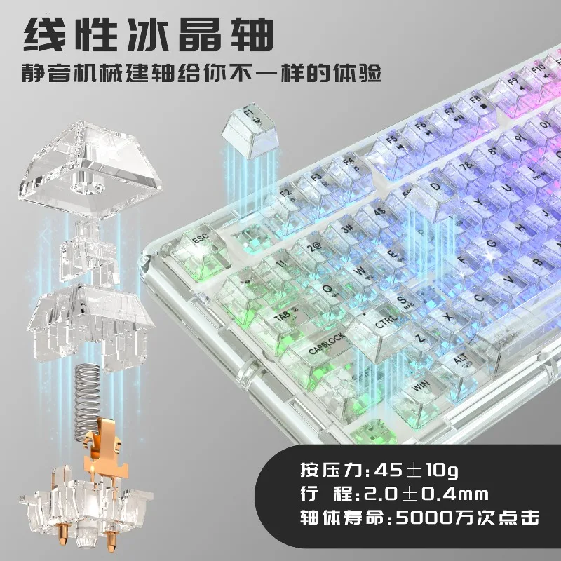 

BK920 Трехрежимная беспроводная механическая клавиатура Bluetooth Costom Прокладка Структура Поддержка горячей замены N-клавиатура опрокидывания Teclado Mecanico