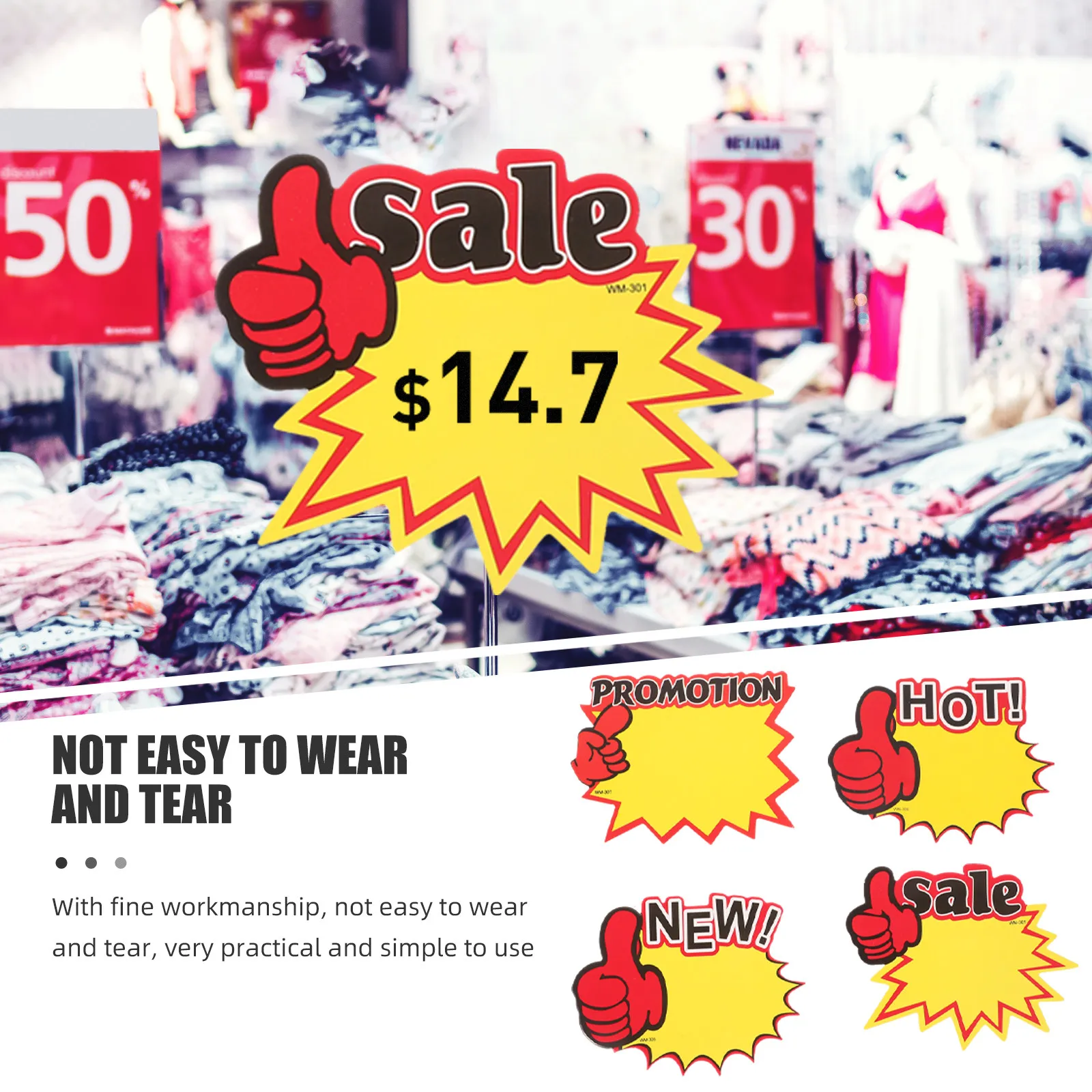 200Pcs Price Tags Paper Lightweight Retail Price Signs for Supermarket Fruit Vegetable Display Labels Sales Signs