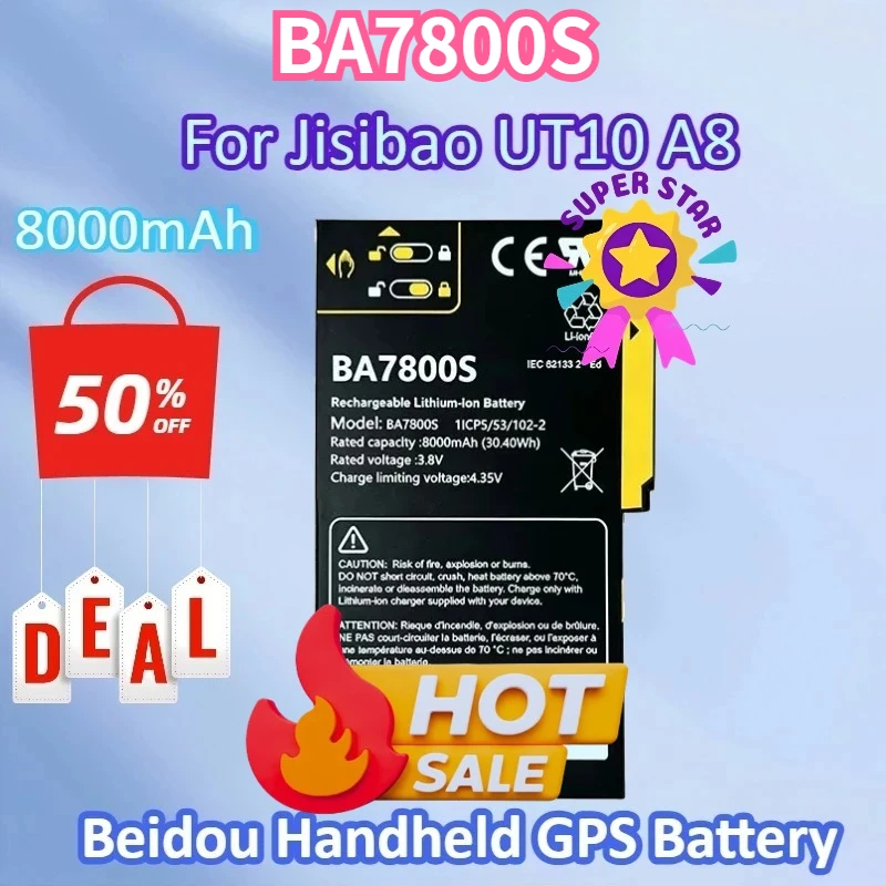 BA7800S 3.8V 30.40Wh 8000mAh Li-ion Rechargeable Battery for Jisibao UT10 A8 Beidou High Quality Handheld GPS Digital Battery