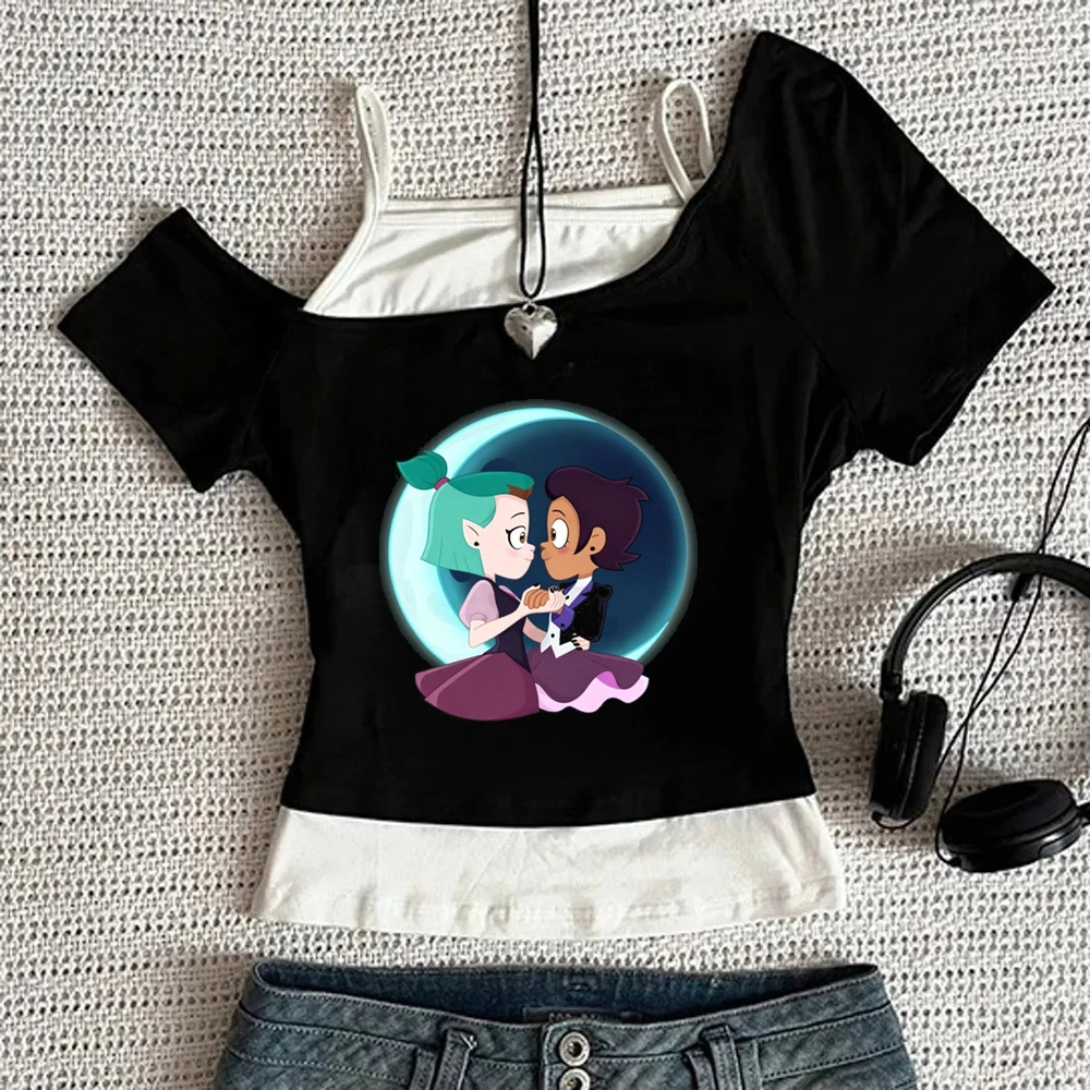 the Owl House cropped top teen clearance sales jojifuku grunge japanese graphic top tees cutecore anime cute vintage kawaii