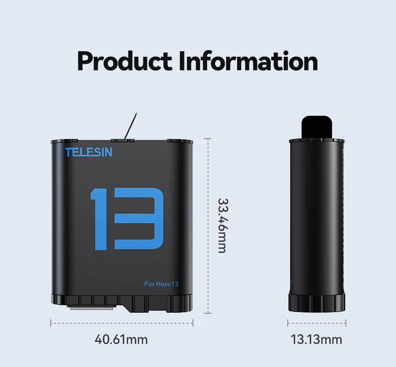 TELESIN 1900 mAh Lade Batterie Für GoPro Hero 13 Batterie 3 Möglichkeiten Schnelle Ladegerät Box TF Karte Lagerung Für GoPro 13 zubehör – Detail 12