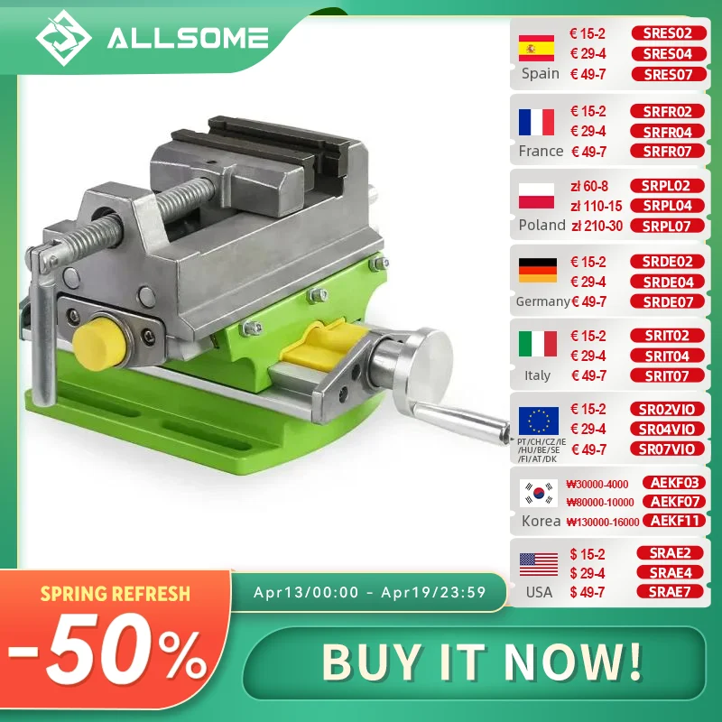 

Allsome BG-6368 3-inch Cross-Sliding Vise with Compound Slide for Mill and Drill Press,Cross Slide Drill Press Vise