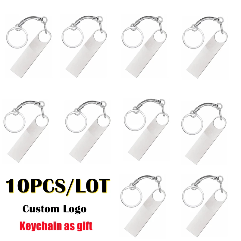 10 PCS/LOT Pen Drive Metal Pendrive 2.0 32GB 64GB 16GB 8GB 4GB High Speed Usb Flash Drive 128MB 512MB 2GB 1GB Usb Memory