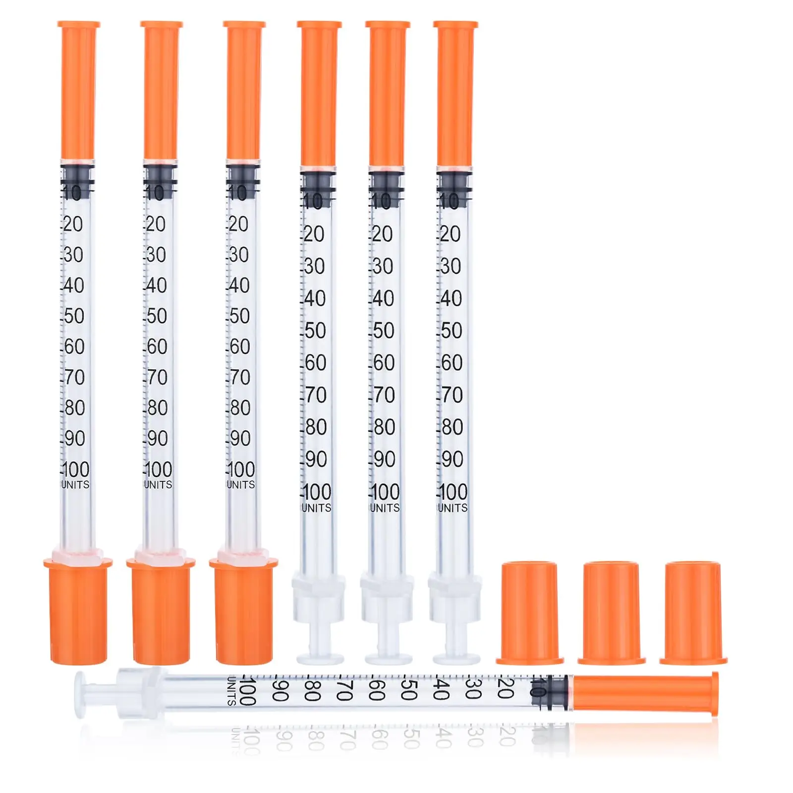 100pcs 1ml 31G 6mm Sterile Insulin Syringe With 1/4 inch Needle Individually Packed for Animal Pets Farm Use