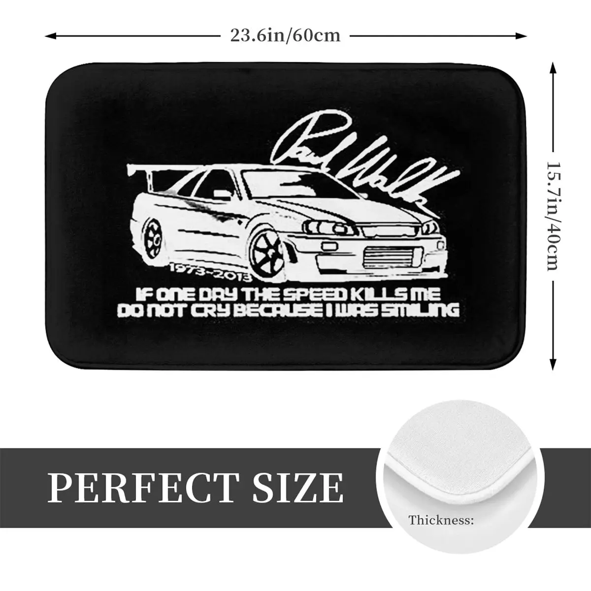 Paul Walker Fast And Furious Doormat Kitchen Entrance Home Floor Mat Anti-slip Carpet Rug for Bedroom Footpad Mats