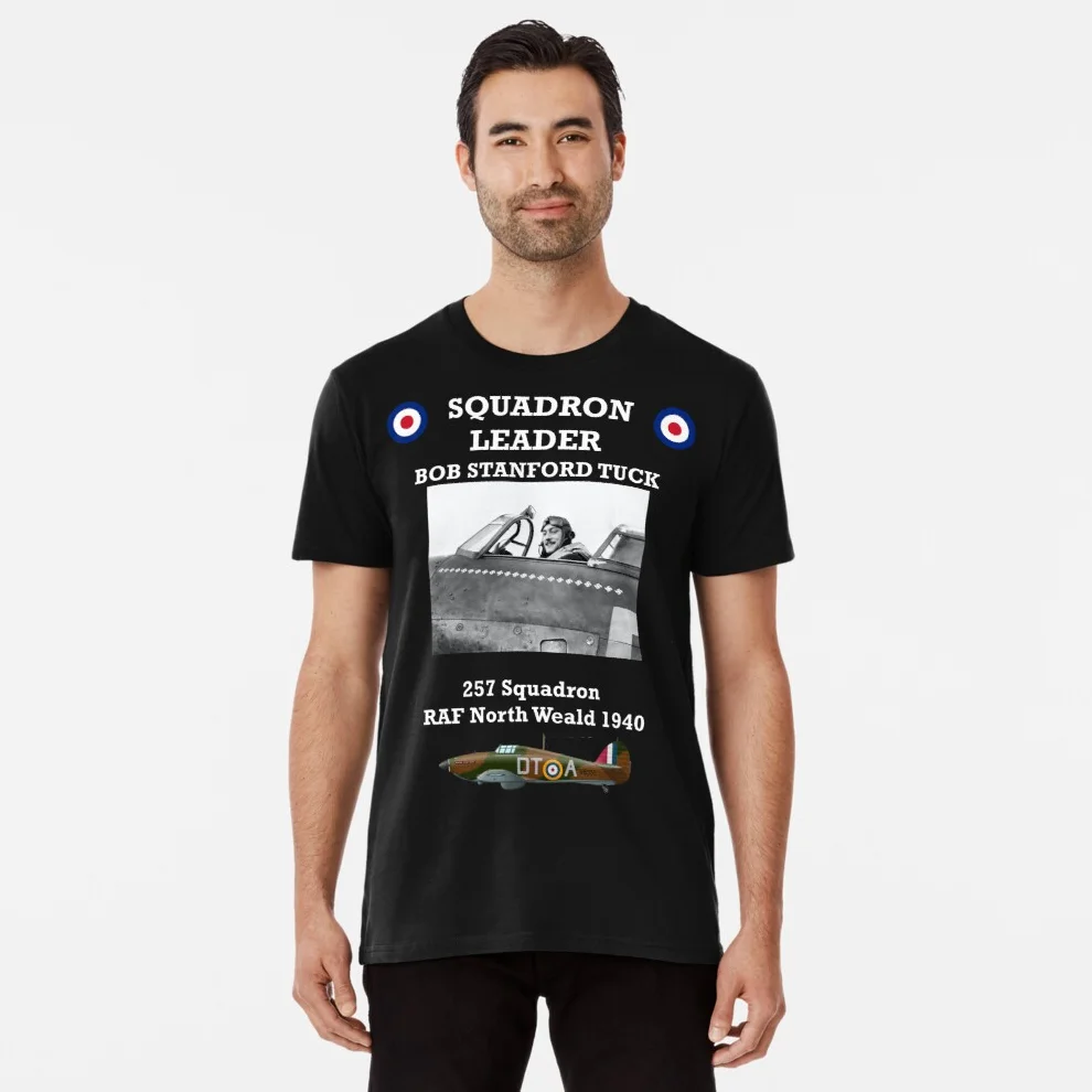 

Squadron Leader Bob Stanford-Tuck RAF Ace Pilot T Shirt. 100% Cotton Short Sleeve O-Neck Casual T-shirt Loose Top New Size S-3XL