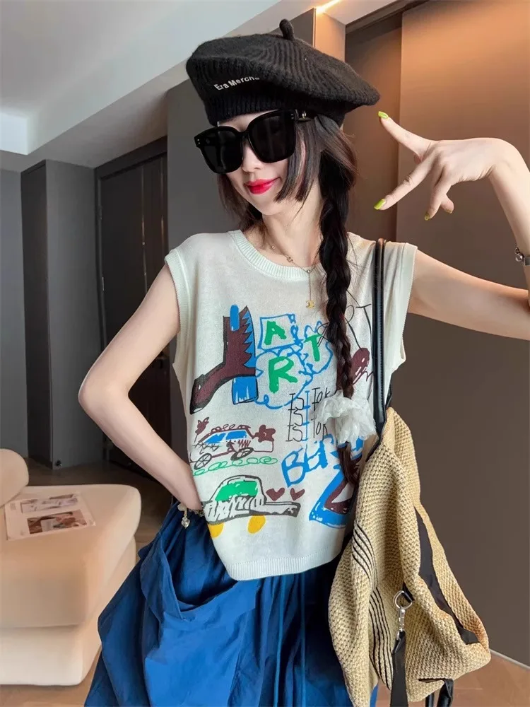 

Rixo Women's Printed Short Sleeve T-Shirt Fashionable Casual Style Breathable Comfortable Cartoon Design Summer Wear