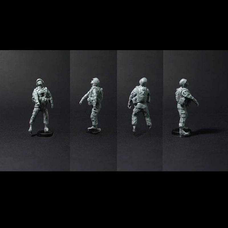 Kit de modelo de brinquedo de soldado de resina fundida 1/35 para 4 pessoas sem pintura