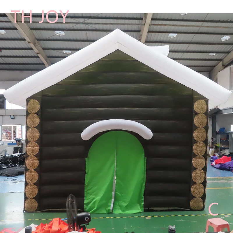 fast air ship to door, 8x5m big inflatable Christmas house, custom made inflatable santa grotto Christmas tent for sale