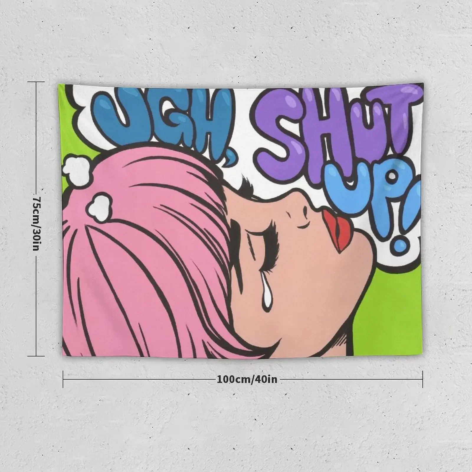 Ugh, Shut Up! Crying Comic Girl Tapestry Aesthetic Room Decoration Bedrooms Decor Outdoor Decor Tapestry