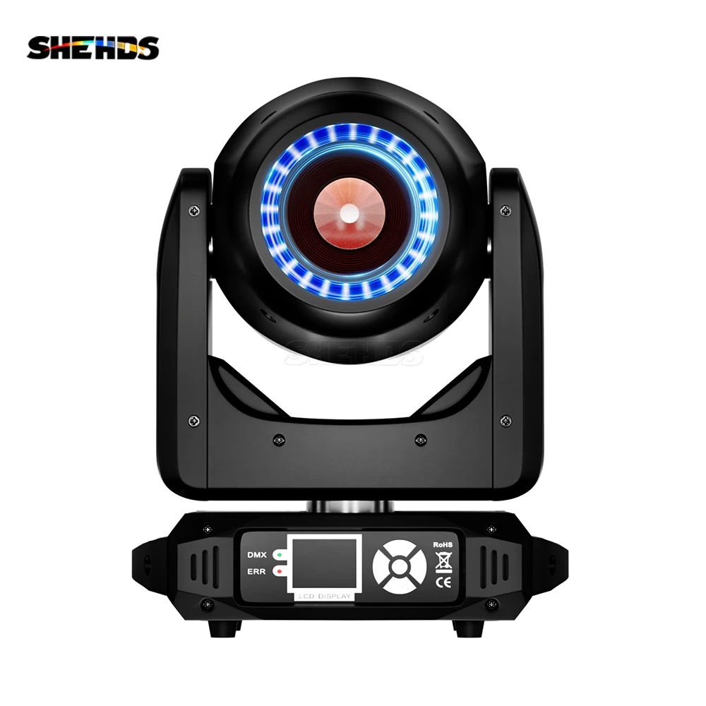 SHEHDS Flight Case With 8 Face Prisms LED Spot 160W Aperture Pattern Dynamic and Static Gobo Wheels Moving Head Light For Stage