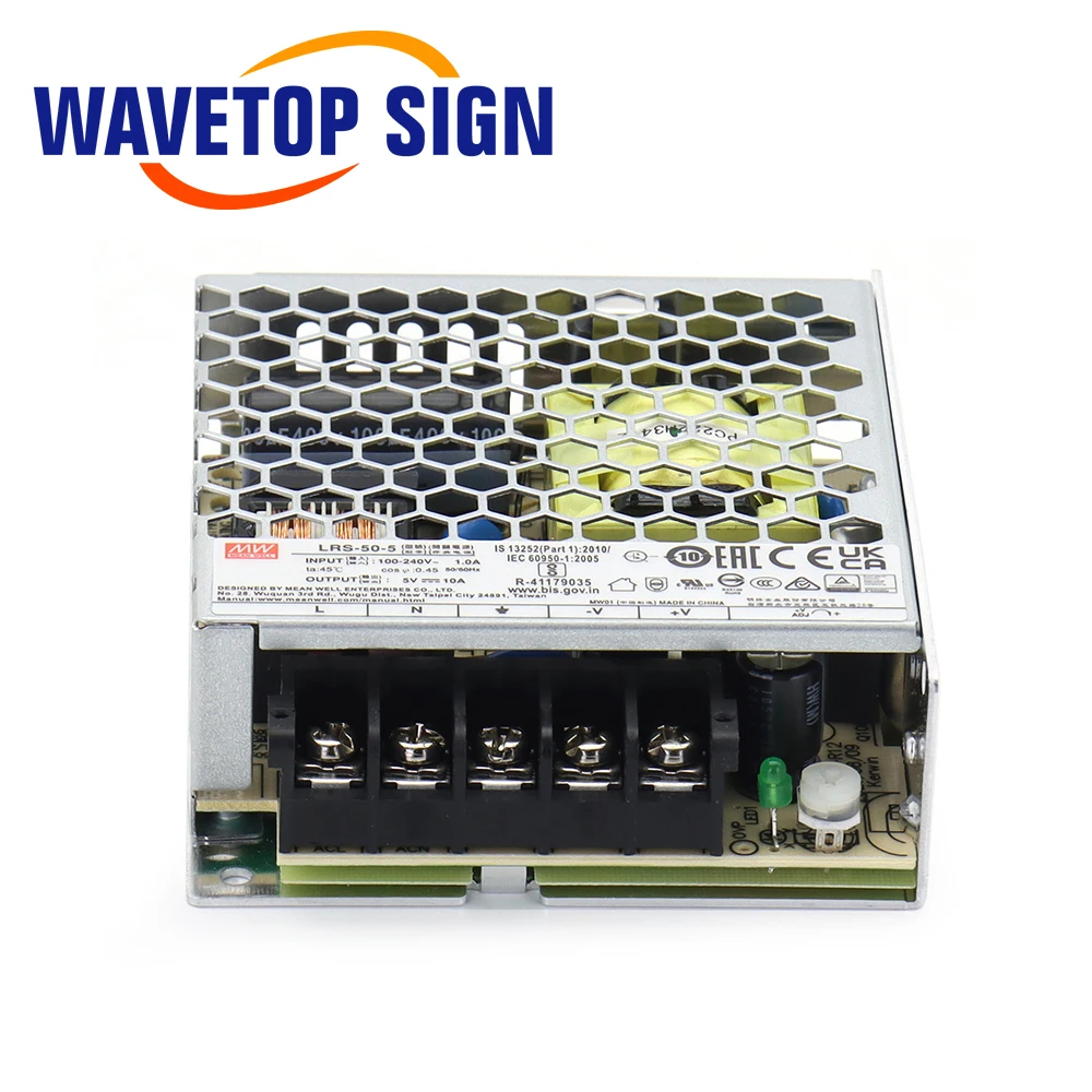 WaveTopSign Alimentatore interruttore MeanWell originale LRS-50W 5-48V per controller macchina per incisione laser
