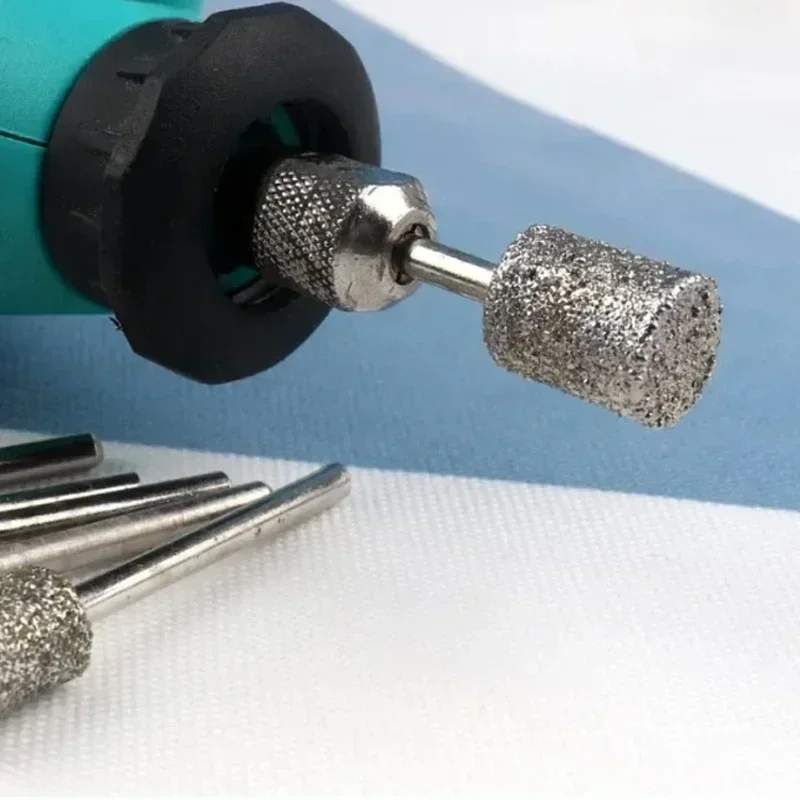أسطواني الماس لدغ رأس مطحنة إبرة عصا إبرة 2.35/3 مللي متر عرقوب الماس قضيب إبرة مثقاب الخشب قطر 0.5-10 مللي متر