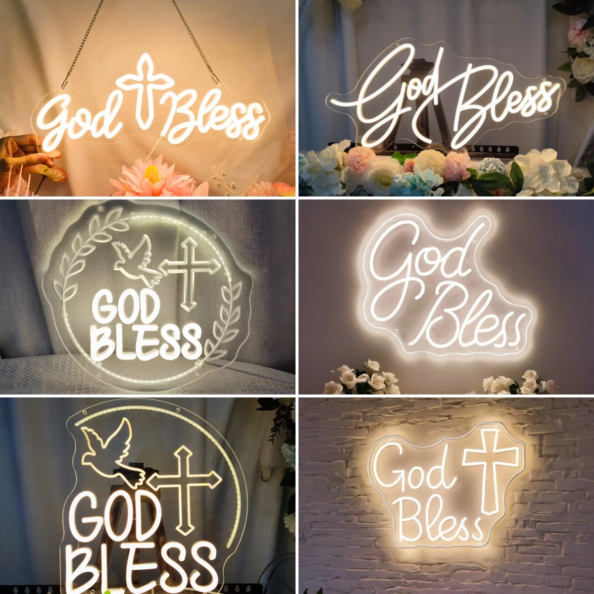 God bless Neon Sign LED neon light for Birthday Party  Room Wall Decoration lights Birthday Gifts Neon Night light USB Powered
