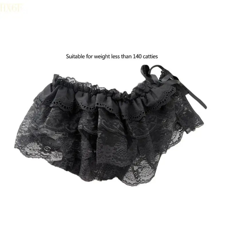 HX6F CAIZ ELÁSTICA ELÁSTICA EMIDADO RUFFLED LACE FAUX TOP TOP LOVIM