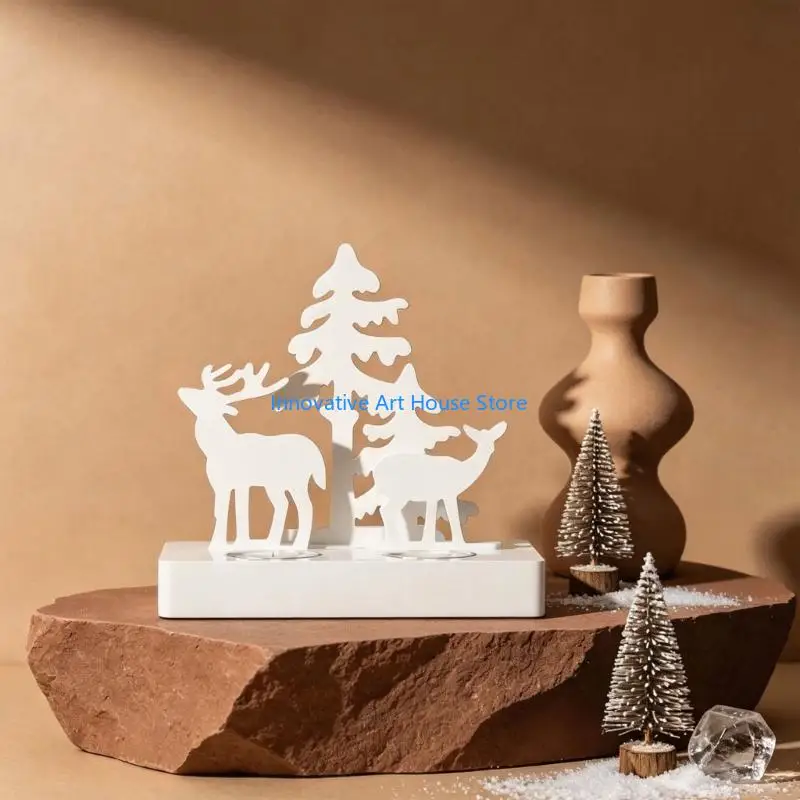 E1PC Deer Tree Form Set for Standing Display Projects, Flexible Base and Insert Group for Casting Work, Arrangement Use, and