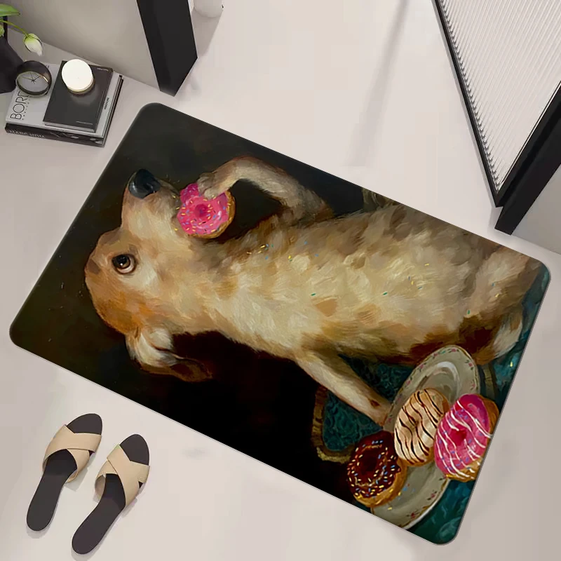 

1 шт., Нескользящий ковер Fun Dog Welcome Mat, украшение для входа, ковер для украшения комнаты