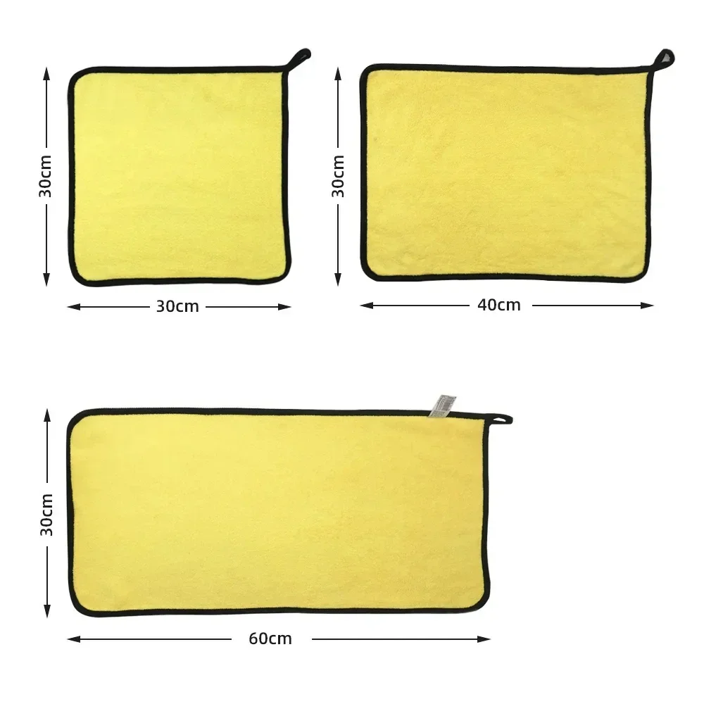 Toalla de microfibra para lavado de coches, paño de secado y limpieza, varios colores de tamaño, detalles de cuidado del hogar para motocicletas y