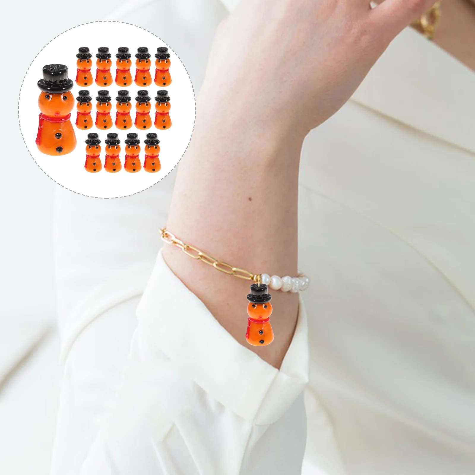 

15Pcs Glass Beads Christmas Decorative Loose Beads DIY Jewelry Making Bracelet Pendant Craft DIY Jewelry Accessories