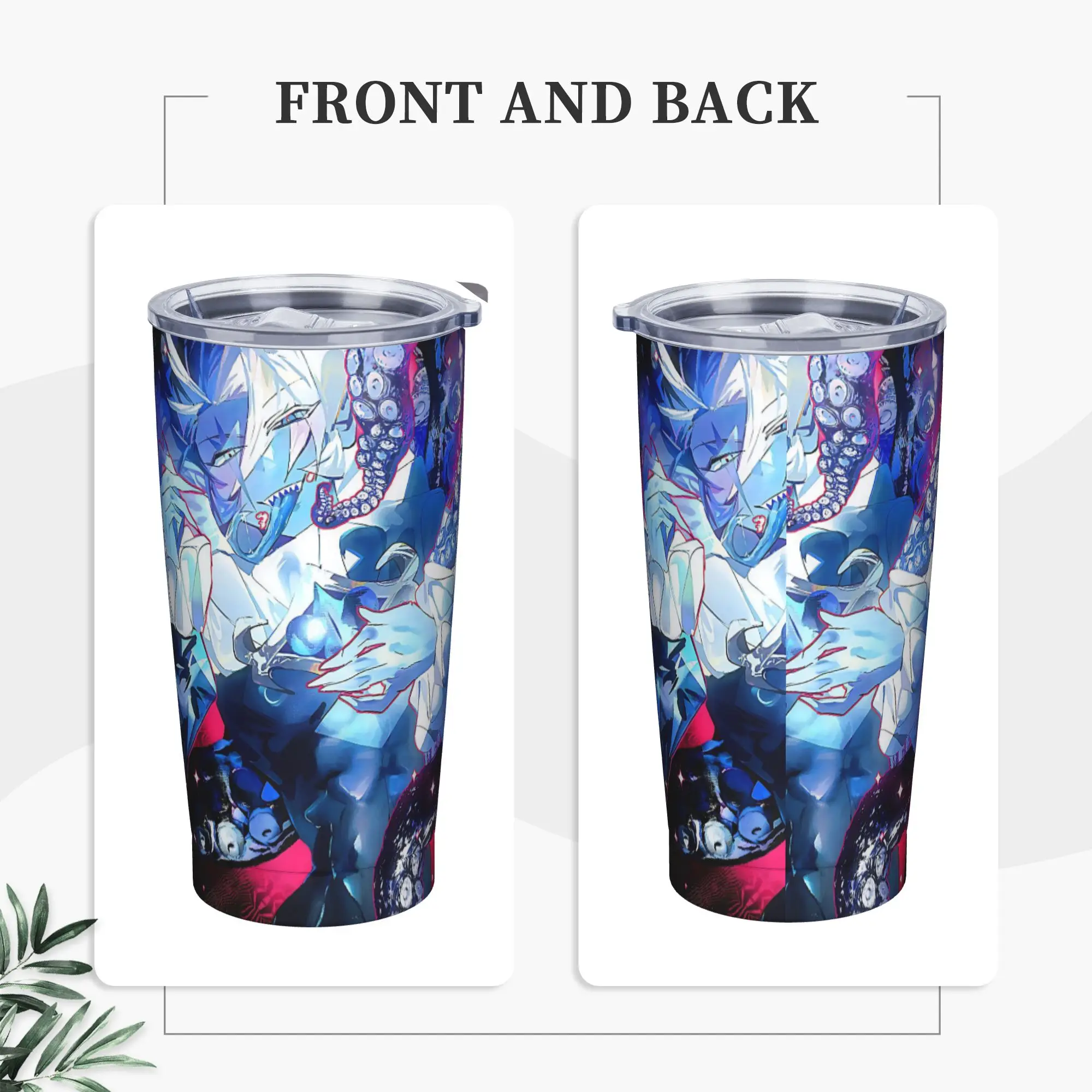 CRK Shadow Milk Cookie Run Kingdom Tumbler Vacuum Insulated Cartoon Game Thermal Cup with Lid Straw Car Mugs Spill Proof, 20oz