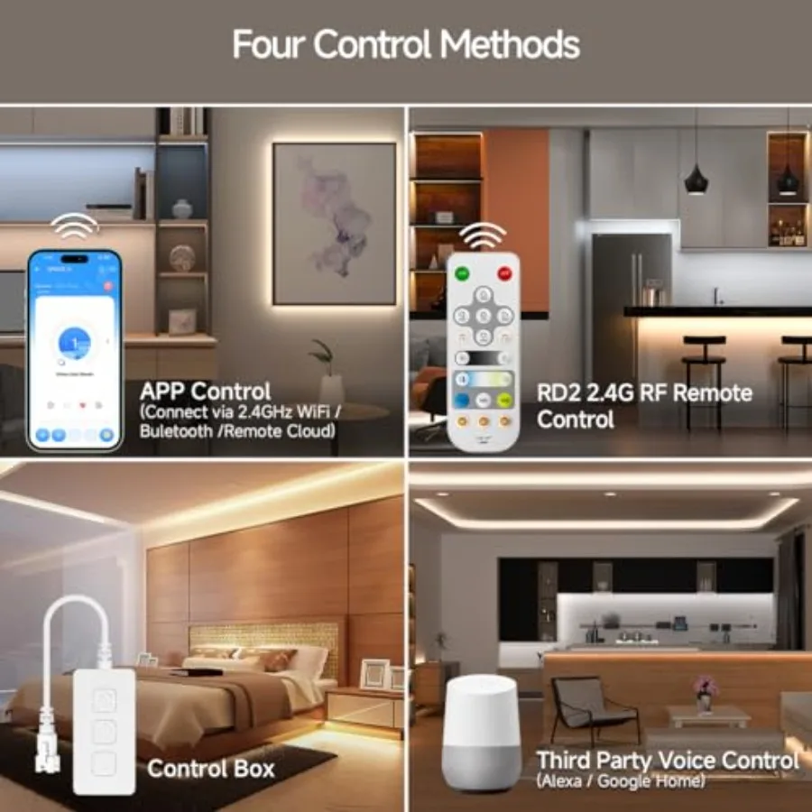FCOB Addressable CCT WS2811 IC COB LED Strip Chasing White Light 16.4FT CRI 90+ Bluetooth WiFi Controller Support Alexa/Google
