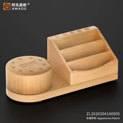 Amaoe M62 Wooden Storage Box Rotating Screwdriver Tweezer Organizing Holder Shelf Repair Tools Multifunctional Bamboo Rack