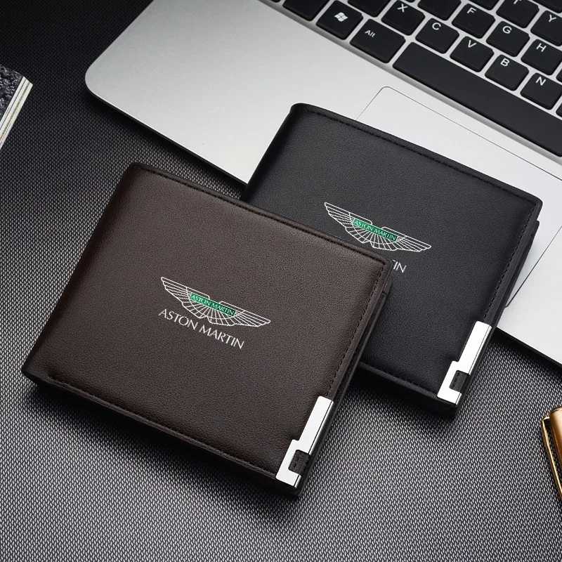 

High Quality Car LOGO Men Wallet Purse With Card Holder License For Aston Martin DB12 Coupe DB12 Volante DB12 Goldfinger Edition