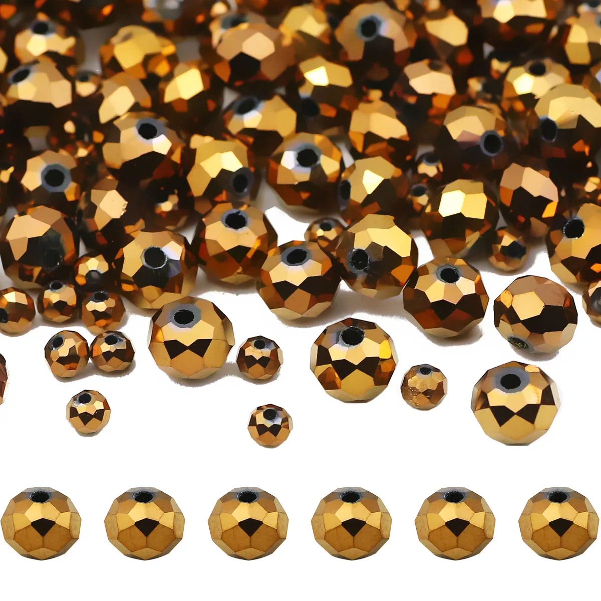 Antique Bronze Austrian Crystal Cut Angle Flat Round Faceted Loose Beads 3/4/6/8mm For Jewelry DIY Bracelet Earrings Accessories