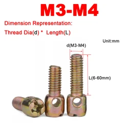 M3M4 Zinc Plated Lead Sealed Electric Meter Box Screw With Hole Cross Bolt